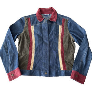 Vintage Forenza Denim Corduroy Panel Jacket Women’s Size 10 Retro 90s